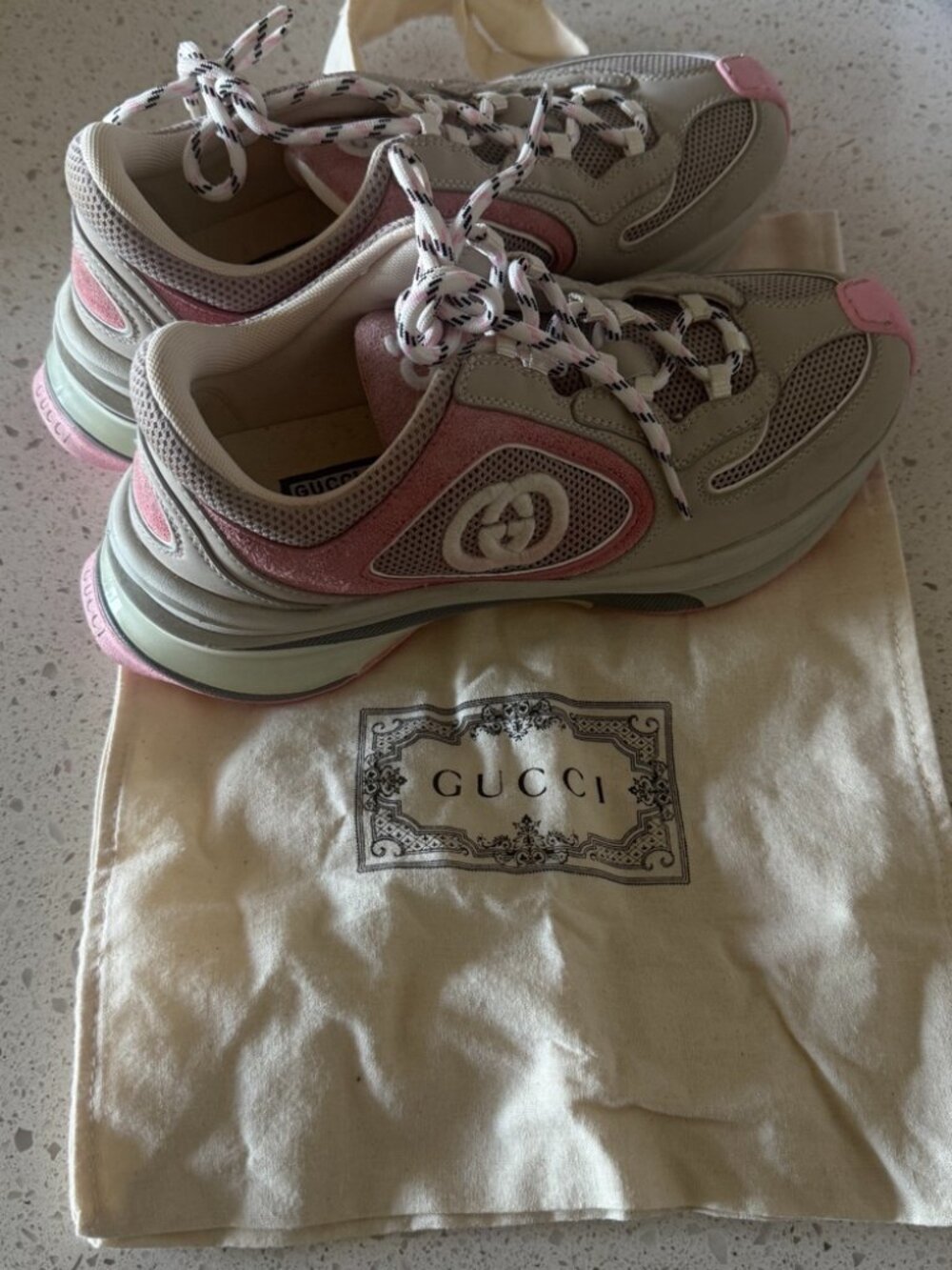 Gucci Run Sneaker - Pink / Grey (Size 7 / EU 37)